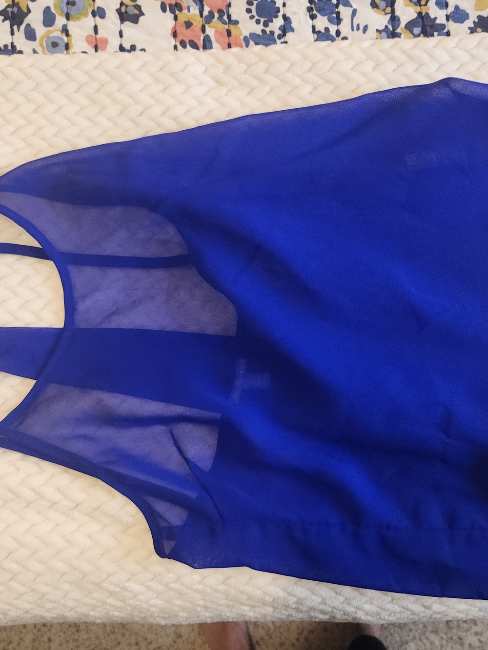 Charlotte Russe Royal Blue Sheer-Panel Camisole